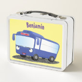 Lunch Box Illustration d'un bus moderne bleu mignon (Dos)