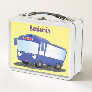 Lunch Box Illustration d'un bus moderne bleu mignon