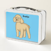 Lunch Box Illustration d'un caniche brun joyeux (Dos)