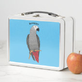 Lunch Box Illustration d'un perroquet gris en Afrique (En situation)