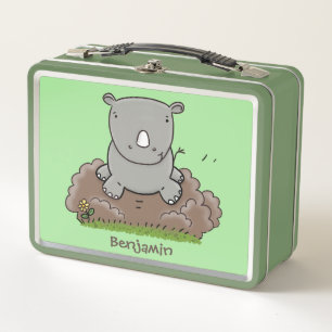Lunch Box Illustration d'un petit rhinocéros