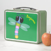 Lunch Box Illustration d'une libellule bleu et rose (En situation)