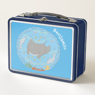 Lunch Box Illustration d'une mignonne raie manta et de bulle