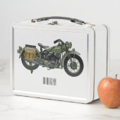 Lunch Box Illustration d'une moto de croiseur militaire (En situation)