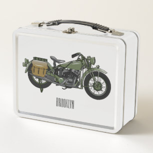 Lunch Box Illustration d'une moto de croiseur militaire