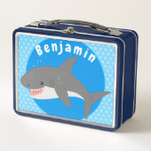 Lunch Box Illustration joyeuse du grand requin blanc (Devant)