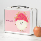 Lunch Box Illustration mignon du ramboutan rose (En situation)