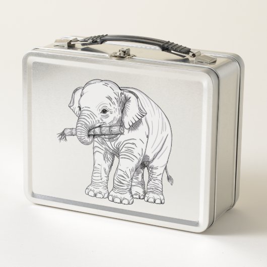 Lunch Box Illustration vectorielle de l'éléphant de bébé min (Devant)