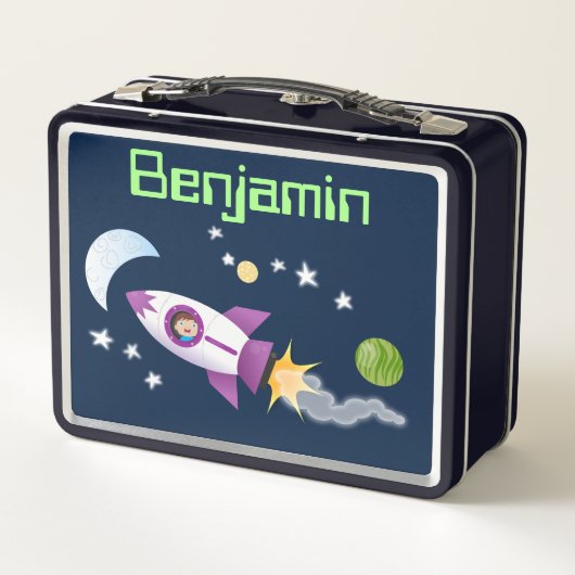 Lunch Box Image d'un mignon garçon en fusées (Dos)