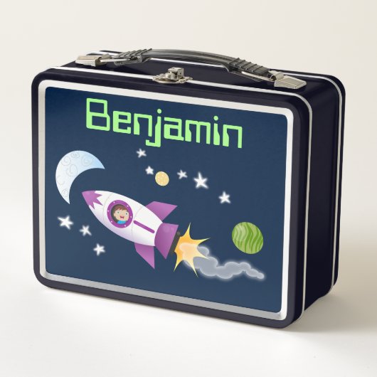 Lunch Box Image d'un mignon garçon en fusées (Devant)