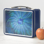 Lunch Box Imaginaire Fleur Bleue Motif, Art Fractal Abstrait (En situation)