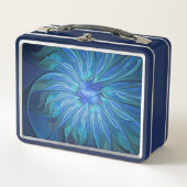 Lunch Box Imaginaire Fleur Bleue Motif, Art Fractal Abstrait (Devant)