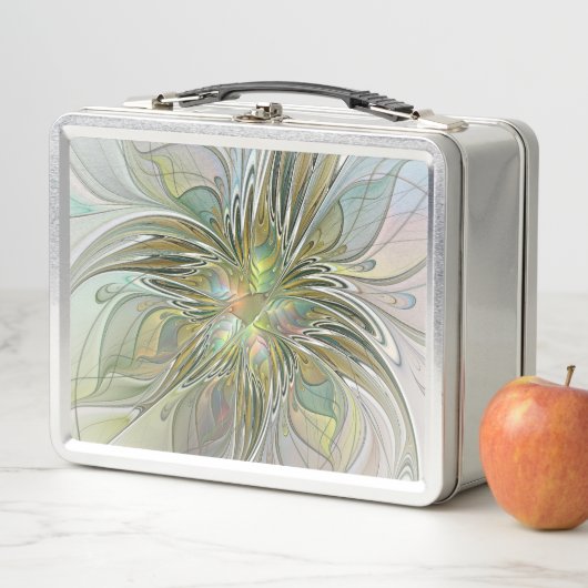 Lunch Box Imaginaire Floral Fleur Art Fractal Moderne Avec O (En situation)
