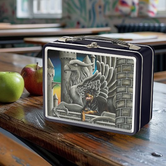 Lunch Box Imaginaire Rottweiler Chien Gargoyle