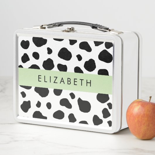 Lunch Box Impression De Vache, Spots De Vache, Noir Et Blanc (En situation)