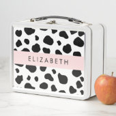 Lunch Box Impression De Vache, Spots De Vache, Noir Et Blanc (En situation)