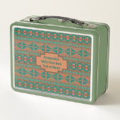Lunch Box Impression géométrique en cuivre Turquoise sud-oue (Dos)