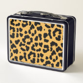 Lunch Box Impression léopard à monogramme personnalisé (Dos)