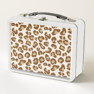 Lunch Box Impression Léopard des neiges, beige, marron clair
