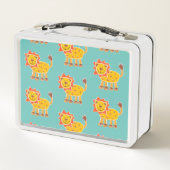 Lunch Box Impression personnalisée de collage de lions (Dos)