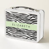 Lunch Box Impression Zèbre, Grilles, Noir Et Blanc, Votre No (Dos)