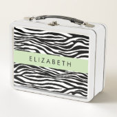 Lunch Box Impression Zèbre, Grilles, Noir Et Blanc, Votre No (Devant)
