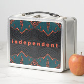 Lunch Box Indépendant en orange et vert (En situation)