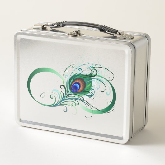 Lunch Box Infinity Symbol with Peacock Feather (Devant)