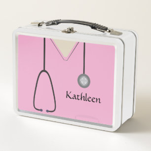 Lunch Box Infirmière personnalisée Médicale Scrubs Rose