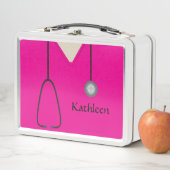Lunch Box Infirmière sur mesure Médicale Scrubs Hot Rose (En situation)