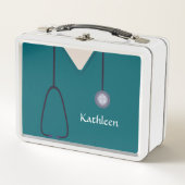 Lunch Box Infirmière sur mesure Médicale Scrubs Turquoise (Devant)