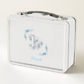 Lunch Box Initiale "D" Monogramme bleu Calme Floral (Dos)