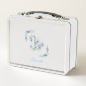Lunch Box Initiale "D" Monogramme bleu Calme Floral (Devant)