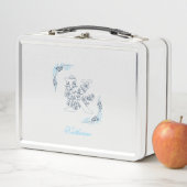 Lunch Box Initiale "K" Blue Monogram Calme Floral (En situation)