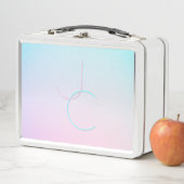 Lunch Box Initiales de chevauchement modernes 2 | Rose turqu (En situation)