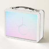 Lunch Box Initiales de chevauchement modernes 2 | Rose turqu (Dos)