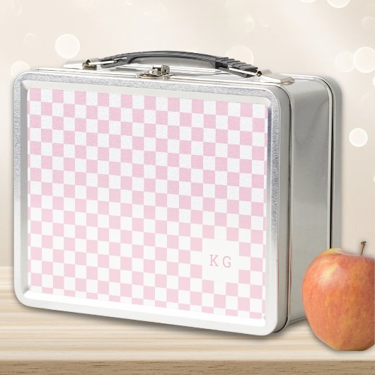 Lunch Box Initiales de monogramme Motif rose et blanc