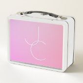 Lunch Box Initiales superposées Modern 2 | Ombre rose (Dos)