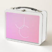 Lunch Box Initiales superposées Modern 2 | Ombre rose (Devant)