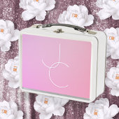 Lunch Box Initiales superposées Modern 2 | Ombre rose