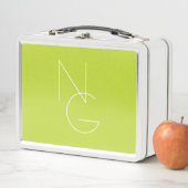 Lunch Box Initiales superposées Modernes 2 | Vert Citron (En situation)