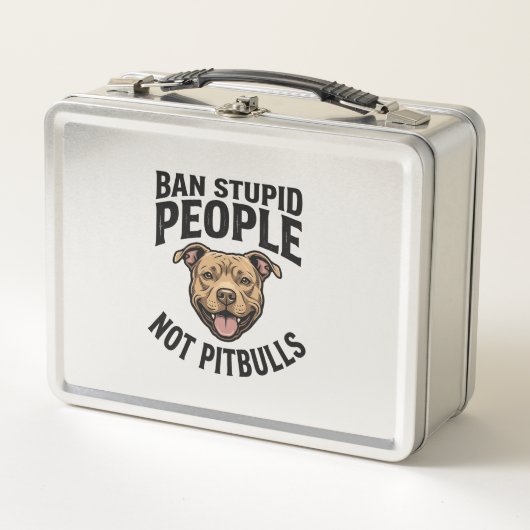 Lunch Box Interdire les gens stupides pas les Pitbulls Vinta (Devant)