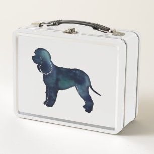 Lunch Box Irlandais Water Dog noir Aquarelle Silhouette