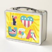 Lunch Box J'ADORE le design de drapeau américain (Dos)