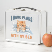 Lunch Box J'ai des plans avec mon lit - Cosy Orange Chat (En situation)