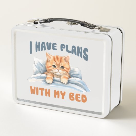 Lunch Box J'ai des plans avec mon lit - Cosy Orange Chat (Dos)