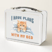 Lunch Box J'ai des plans avec mon lit - Cosy Orange Chat (Devant)