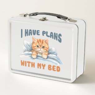 Lunch Box J'ai des plans avec mon lit - Cosy Orange Chat