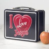Lunch Box J'aime Jésus Cœur Rouge (En situation)