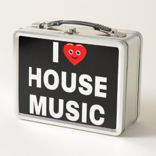 LUNCH BOX J'AIME LA MUSIQUE HOUSE POLICES BLANCS FOND NOIR